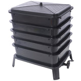 5-Layer Worm Compost Bin, 50L Worm Composter, Easy Setup Inclusive Worm Farm Kit for Recycling Food W465P225016