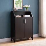 Modern Shoe/Storage Cabinet Two Door with 4 Shelves - Red Cocoa B107134431