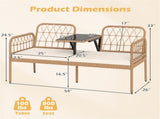2-Person Outdoor PE Rattan Loveseat with Tempered Glass Coffee Table, 800 LBS Seat Capacity for 29916587