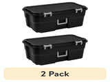 (2 pack)22 Gallon Large Wheeled , Heavy Duty Plastic Storage Trunk Container, Lockable with Wheels 25427141