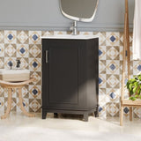 20 Inch Modern Small Bathroom Vanity Cabinet With Ceramic Basin- 20*14.5*33.3 Inches,Ample N729P170386B