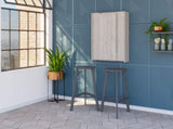 Wall Foldable Table with Multiple Shelves, Light Gray B097133223