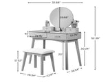 Liannon Contemporary Wood Vanity and Stool Set, Pink T2574P164237