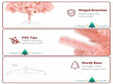 7ft 1400 Branch PVC Branch Iron Bracket Christmas Tree Pink 19380232