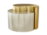 Modern & Contemporary Style End Table Made with Iron Sheet Frame in Gold & Silver B009140745