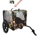 ZNTS Camouflage Foldable Bicycle Trailer Bike Trailer for Camping Pet Dog Cat Luggage Carry W136458022