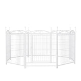 ZNTS Dog Playpen Indoor 32 inch 8 Panels Metal Dog Pen Pet Dog Fence Outdoor Exercise Pen with Doors, W368P234001