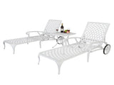 193*64.5*93cm Backrest Adjustable Courtyard Cast Aluminum Lying Bed White 04914009