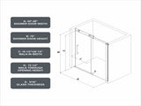4876 Matte Black frameless one fixed and one shifted Shower Door, 70MM 304 SUS large pulleys with W2517P314409