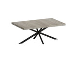 55.11'' -70.86"Retro Rectangular Stretch Dining Table, Grey Carole Top With Black Embossed Center W757P147832