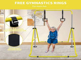 Yellow Multi-Functional Adjustable Height Children's Horizontal Gymnastic Bar With Bear Rings W1408P269742