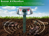 Solar & Type-C Rechargeable Animal Repeller - 3 Modes UltrasonicBuzzerVibration, IP66 Waterproof, 89539098