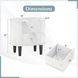 White Nightstand with Drawers 54479496