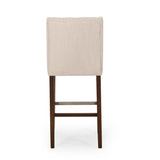 Modern Minimalist Metal Leg Stool, Beige, 30" Height, High Density Fabric Seat, Commercial Grade 70678.00FBGE
