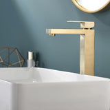 Gold Bathroom Faucet, Brushed Gold Faucet for Bathroom Sink, Gold Hole Bathroom Faucet Modern W1932P156230