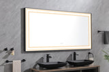 72 in. W x 36 in. H Black Framed LED Single Bathroom Mirror in Polished Crystal Bathroom W928P178044