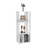 Eco 39" Tall Four-Tier Bookcase, Living Room, Storage Cabinet, Shelves White B070P254756