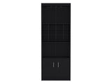 Kevil 71-Inch Tall Bar Cabinet 5-Tier Modern Bar Cabinet with Glass Holder Stemware Rack, Wine B200P188835