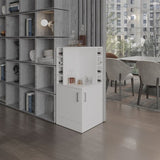 Jakes 42" Tall Corner Bar Cabinet with Eight Wine Bottle Cubbies and Double Door cabinet, Living B200P253728
