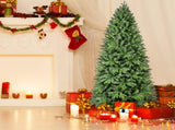Artificial 7ft Green Christmas Tree with 1375 PE/PVC Mixed Branch Tips, 400L warm white led, memory 53507276