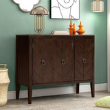 U_STYLE Adjustable Shelf Storage Sideboard with 3 Retro Metal Handles and 4 Pinewood Legs, for N711P261460D