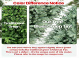 Artificial 5ft Blue green Tint Christmas Tree with 854 PE/PVC Mixed Branch Tips, memory wireiron 97648024