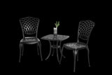 Bistro Set 3 Piece Rustproof Cast Aluminum Patio Furniture Sets 2 Chairs and 1 Round Table Outdoor, W640P251292