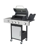 ZNTS 3-Burner Propane Gas BBQ Grill with Side Burner, 37230BTU Output With Enameled Cast Iron Cooking W2938P208382