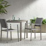 Cape Coral Outdoor Wicker Dining Chairs with Aluminum Frames, 2-Pcs Set, Grey 60449.00