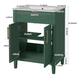 24" Vanity with Integrated Ceramic Sink, Cabinet with 2 Doors, Single Sink N710P277711F