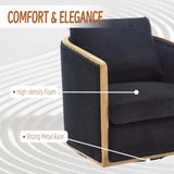 COOLMORE Corduroy Barrel Chair, Comfortable Accent Sofa Chair for Living Room, 360 Degree W395P220274