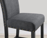 ZNTS Biony Gray Fabric Counter Height Stools with Nailhead Trim, Set of 2 T2574P181628