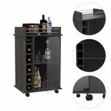 Cannon 2-Drawer Nightstand Black and Dark Oak B06280612