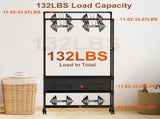3 Tiered Portable Clothing Rack For Bedroom Entryway Double Hanging Rods Sturdy Iron Garment Rack 09895444