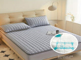 (Cream white 180cm*200cm) Cotton-Padded Waterproof Mattress Protector, Dust-Proof Bed Cover (Without 60767957