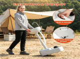 Portable Camping Sink with Foot Pump, 17L Large Capacity Hand Wash Stand with Rolling Wheels & 65749048
