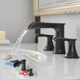 Bathroom Faucets for Sink 3 Hole ORB 8 inch Widespread Bathroom Sink Faucet with Pop Up Drain Double W1932P182994