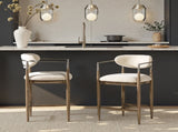 Artemis 26" Mixed Material Upholstered Counter Stool, Warm White Chenille B2719P280172