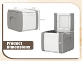27 Gallon Outdoor PP Deck Box Waterproof Patio Storage Box with Side Handles & Dual-Tone Design-Gray 59437572