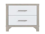 Elegant High Gloss Nightstand with Metal Handle,Mirrored Bedside Table with 2 Drawers for 20717890