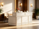 57" Reception Desk with Counter Metal Frame Design 73257865