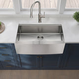 33x22x10"Farmhouse Apron Single Bowl Stainless Steel Kitchen Sink with Workstation W2898P228900
