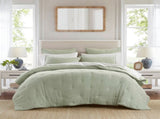 3-Piece King Cotton Embroidered Quilt Set,Sage B035P408344