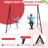 ZNTS Swing Stand Frame,Swing Set Frame for Both Kids and Adults,500 Lbs Heavy-Duty Metal A-Frame Backyard 88815579