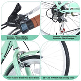 7 Speed City Bike With Basket , Steel Frame,Multiple Colors 26 Inch Girls Bicycle W1019P206058