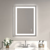 20x28" Frameless Tempered Mirror Dual LED Light Strips Front and Back LightingUnable ship on 52079319