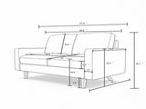 Modern Loveseat, 2Seat Polyester Fabric Couch with Tapered Wood Legs, Removable Cushion, Small B2735P610770