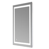 ZNTS 36"x 28" Square Built-in Light Strip Touch LED Bathroom Mirror Silver 90842465