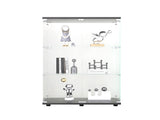 Two-door Glass Display Cabinet 3 Shelves with Door, Floor Standing Curio Bookshelf for Living Room W1806104445