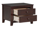 2-Drawer Nightstand for Bedroom, Mid Century Retro Bedside Table with Classic Design,Dark Walnut WF308187AAD